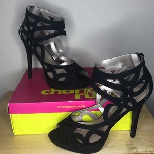 Suede Black Charlotte Russe Heel!